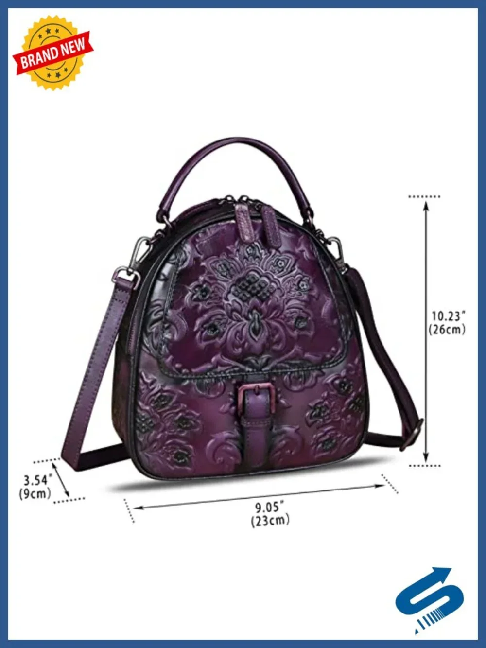 Genuine Leather Backpack Crossbody Shoulder Bag Vintage Rucksack Daypack